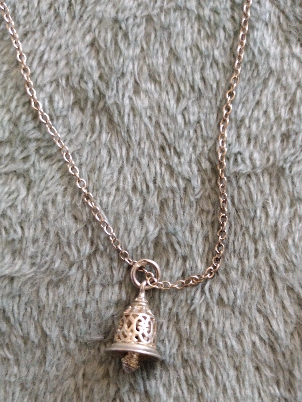 Delicate 925 Silver Bell Pendant Necklace
